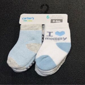 Carter's Baby Socks 6-Pack Blue and White
